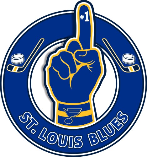 Number One Hand St. Louis Blues logo iron on paper